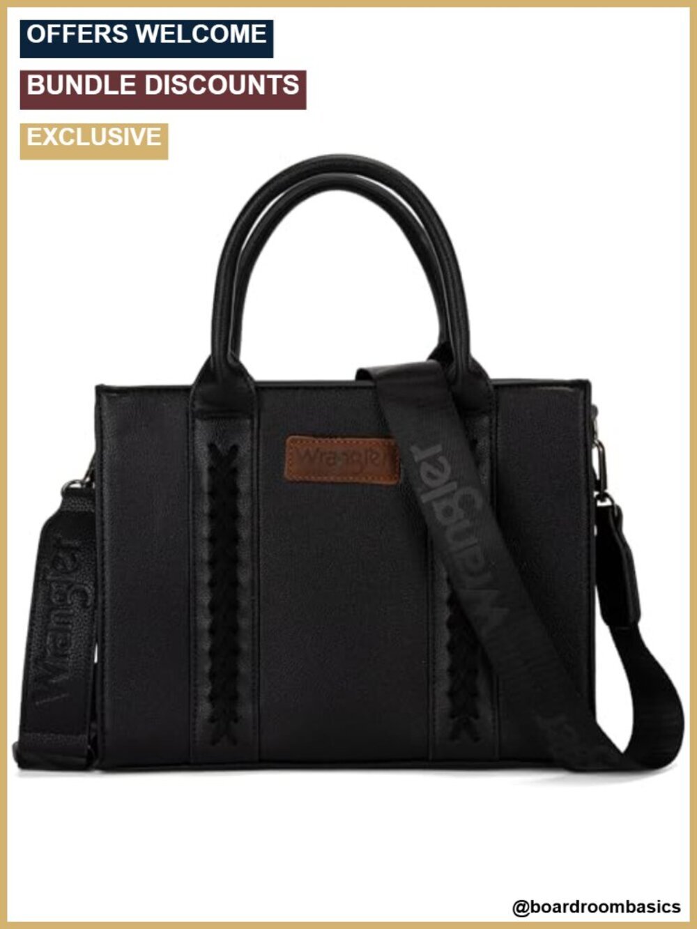 Faux Leather Satchel Handbag Top-Handle Crossbody with Whipstitch Detail